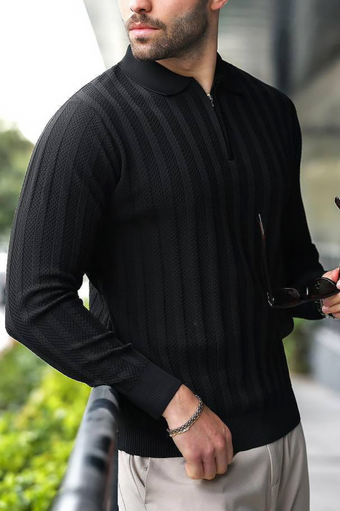 Muški džemper MATELDO BLACK, Boja: crna, IVET.RS - Nova Kolekcija