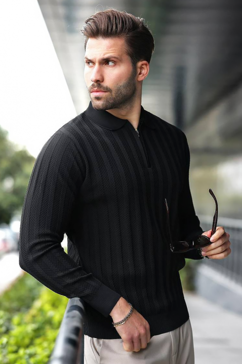 Muški džemper MATELDO BLACK, Boja: crna, IVET.RS - Nova Kolekcija