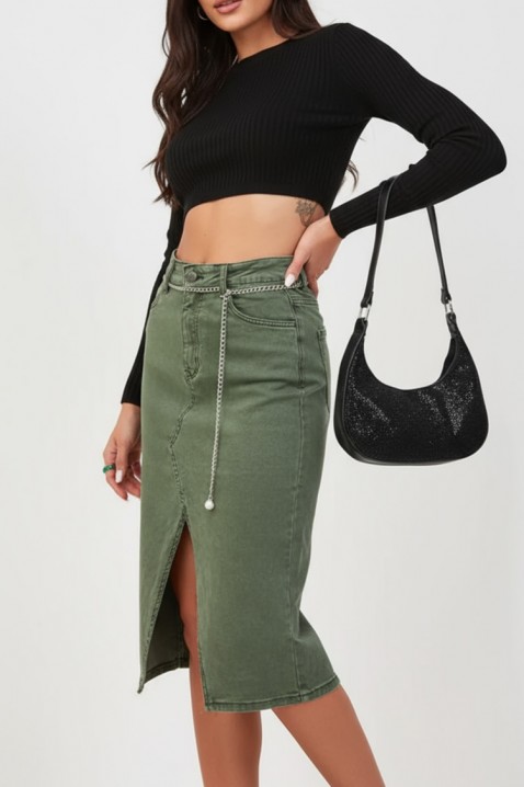 Suknja MINZONA GREEN - Teksas  | Ivet.RS Suknja MINZONA GREEN, Boja: zelena, IVET.RS - Nova Kolekcija