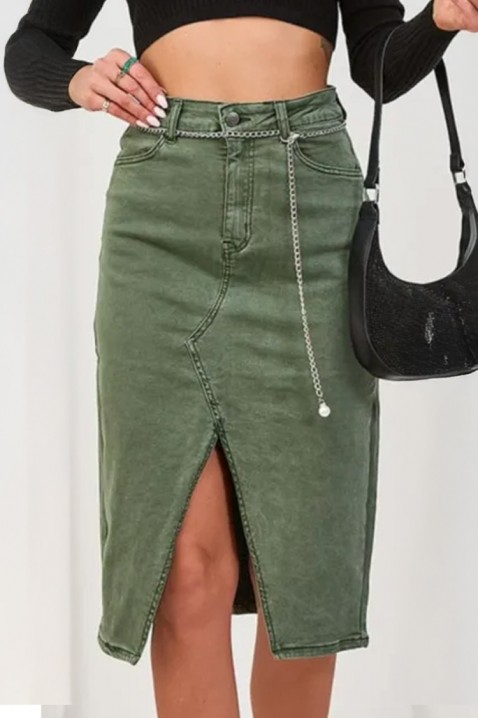 Suknja MINZONA GREEN - Teksas  | Ivet.RS Suknja MINZONA GREEN, Boja: zelena, IVET.RS - Nova Kolekcija