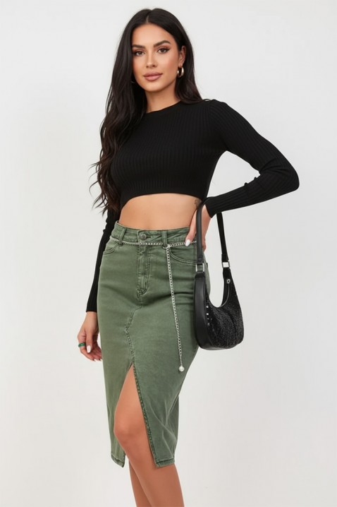 Suknja MINZONA GREEN - Teksas  | Ivet.RS Suknja MINZONA GREEN, Boja: zelena, IVET.RS - Nova Kolekcija