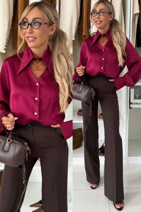 Ženska košulja LILONDANA BORDO - Košulje | Ivet.RS Ženska košulja LILONDANA BORDO, Boja: bordo, IVET.RS - Nova Kolekcija