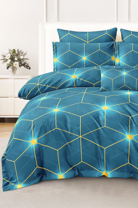 Komplet posteljine BRIONEFY 200x220 cm pamuk - 4 dela, Boja: plava, IVET.RS - Nova Kolekcija