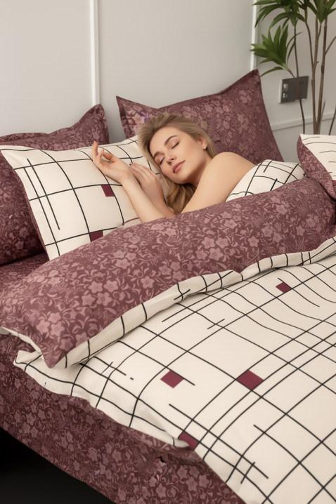 Komplet posteljine GORMENY 200x220 cm pamuk - 4 dela, Boja: višebojna, IVET.RS - Nova Kolekcija