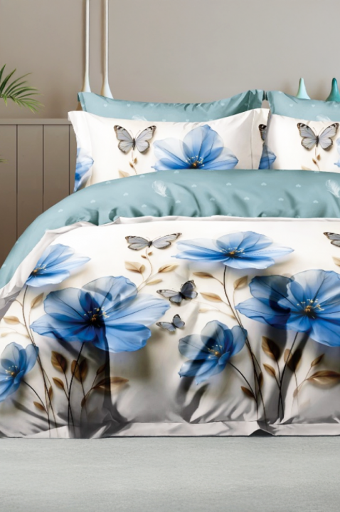 Komplet posteljine MIOFENY 200x220 cm pamuk - 4 dela, Boja: plava, IVET.RS - Nova Kolekcija