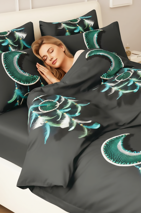 Komplet posteljine ZORBENY 200x220 cm pamuk - 4 dela, Boja: grafitna, IVET.RS - Nova Kolekcija