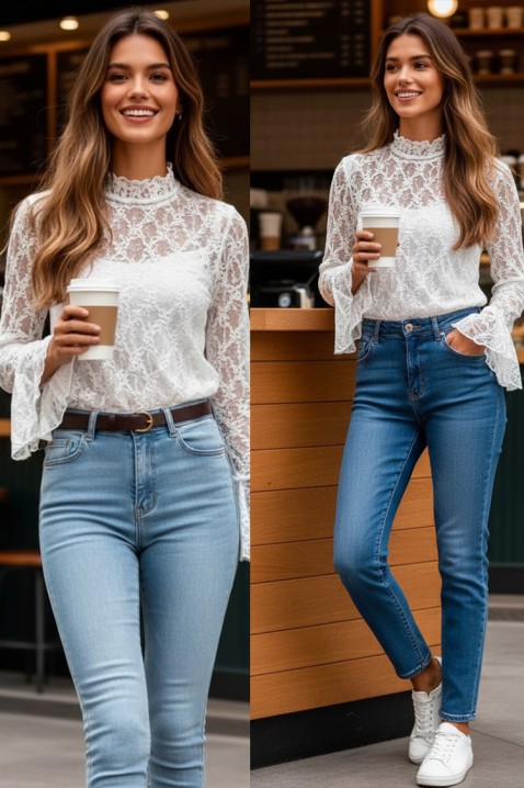 Ženska bluza PERSOTA WHITE, Boja: bela, IVET.RS - Nova Kolekcija