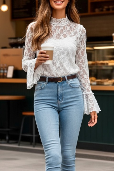 Ženska bluza PERSOTA WHITE, Boja: bela, IVET.RS - Nova Kolekcija