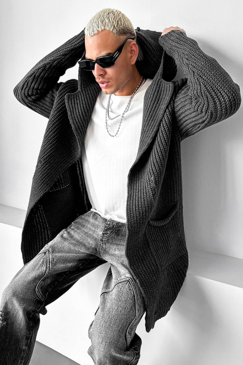 Muški kardigan ROLTERO, Boja: grafitna, IVET.RS - Nova Kolekcija