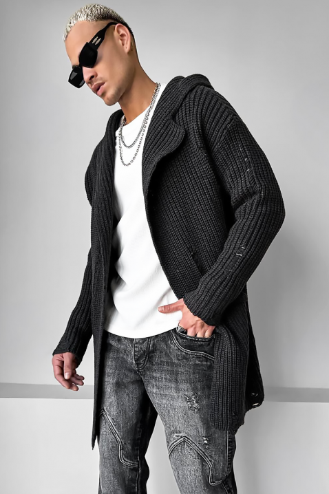 Muški kardigan ROLTERO, Boja: grafitna, IVET.RS - Nova Kolekcija