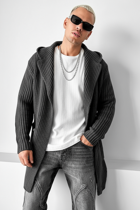 Muški kardigan ROLTERO, Boja: grafitna, IVET.RS - Nova Kolekcija