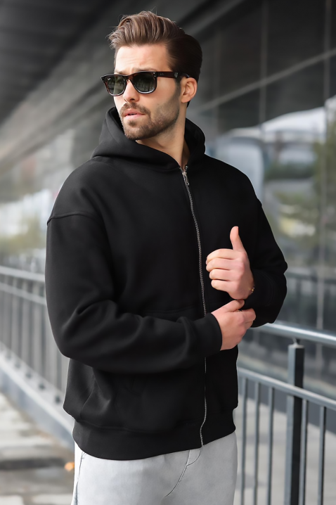 Muška dukserica VERGERO BLACK, Boja: crna, IVET.RS - Nova Kolekcija