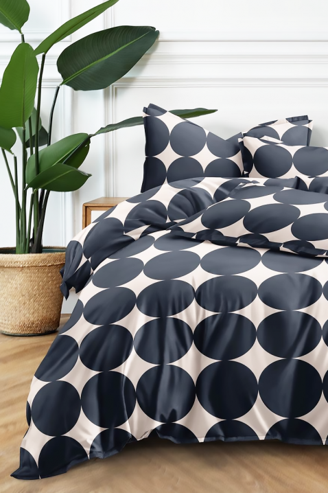 Komplet posteljine ZERMOHY 200x220 cm pamuk - 4 dela, Boja: crna, IVET.RS - Nova Kolekcija