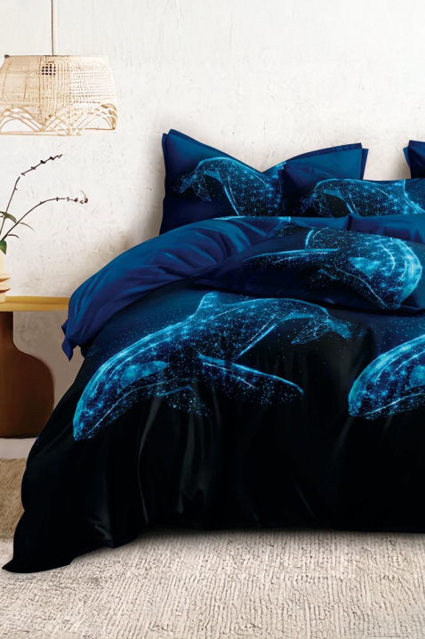 Komplet posteljine MOLNEFY 160x200 cm pamuk - 4 dela, Boja: tamnoplava, IVET.RS - Nova Kolekcija