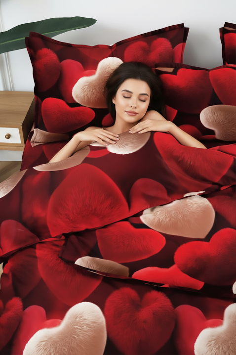 Komplet posteljine SERFONY 160x200 cm pamuk - 4 dela, Boja: crvena, IVET.RS - Nova Kolekcija