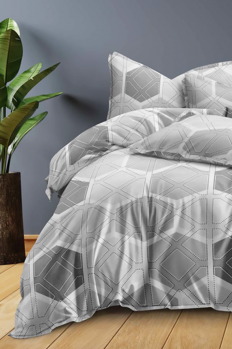 Komplet posteljine GERDONY 160x200 cm pamuk - 4 dela, Boja: siva, IVET.RS - Nova Kolekcija