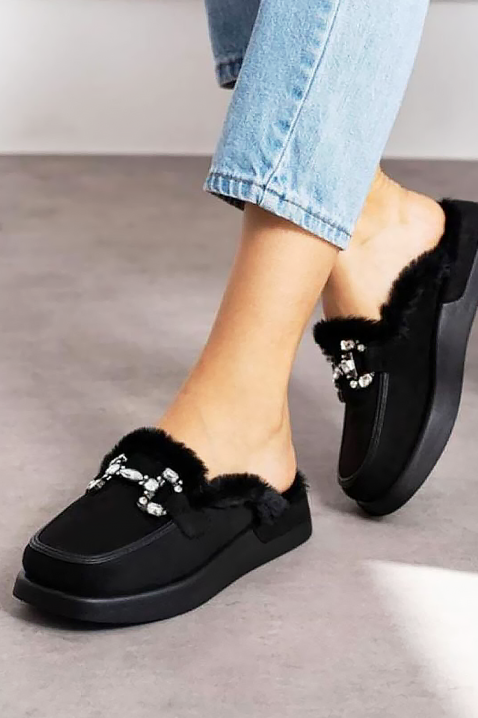 Ženske papuče KARMINSA BLACK, Boja: crna, IVET.RS - Nova Kolekcija