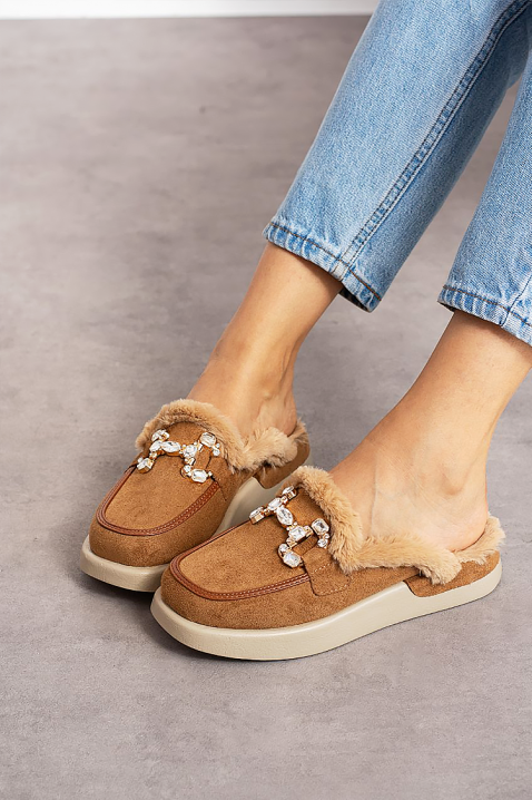 Ženske papuče KARMINSA CAMEL, Boja: svetlobraon, IVET.RS - Nova Kolekcija