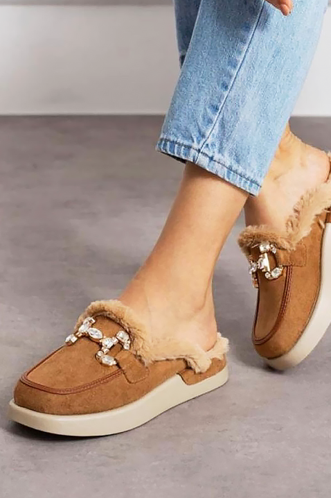 Ženske papuče KARMINSA CAMEL, Boja: svetlobraon, IVET.RS - Nova Kolekcija