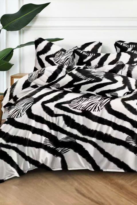 Komplet posteljine ELMIOFY 180x200 cm pamuk - 3 dela, Boja: crna i bela, IVET.RS - Nova Kolekcija