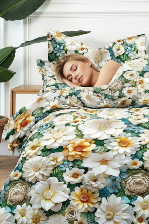 Komplet posteljine SERMOFY 180x200 cm pamuk - 3 dela, Boja: višebojna, IVET.RS - Nova Kolekcija