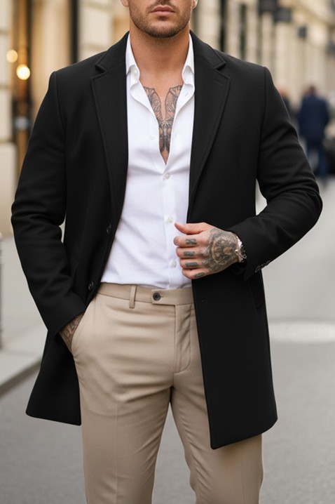 Muški kaput DERKEDO BLACK, Boja: crna, IVET.RS - Nova Kolekcija