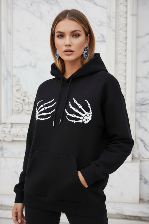 Dukserica SKELETINA, Boja: crna, IVET.RS - Nova Kolekcija