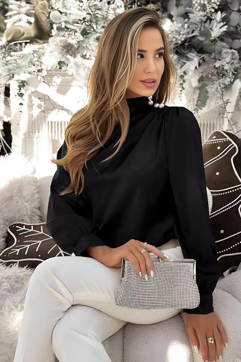 Ženska bluza NERLENZA BLACK, Boja: crna, IVET.RS - Nova Kolekcija