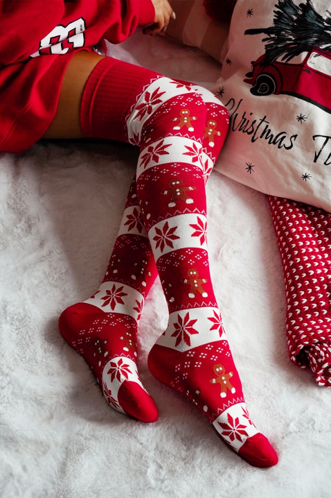 Čarape ERNOLMEA, Boja: bela i crvena, IVET.RS - Nova Kolekcija