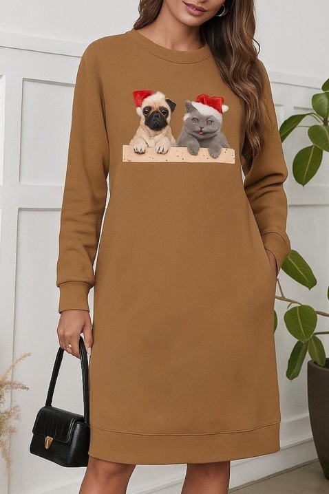 Haljina ANELRINDA CAMEL, Boja: svetlobraon, IVET.RS - Nova Kolekcija