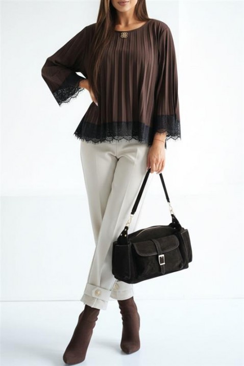 Ženska bluza VLANDENA BROWN, Boja: braon, IVET.RS - Nova Kolekcija