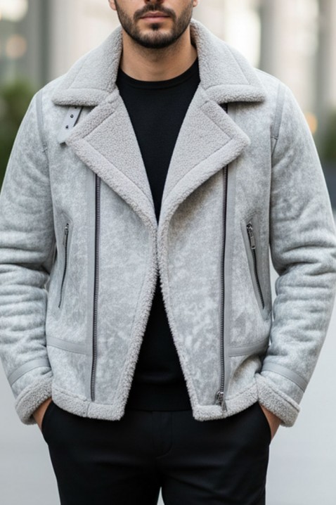 Muška jakna BERMENGO, Boja: svetlosiva, IVET.RS - Nova Kolekcija