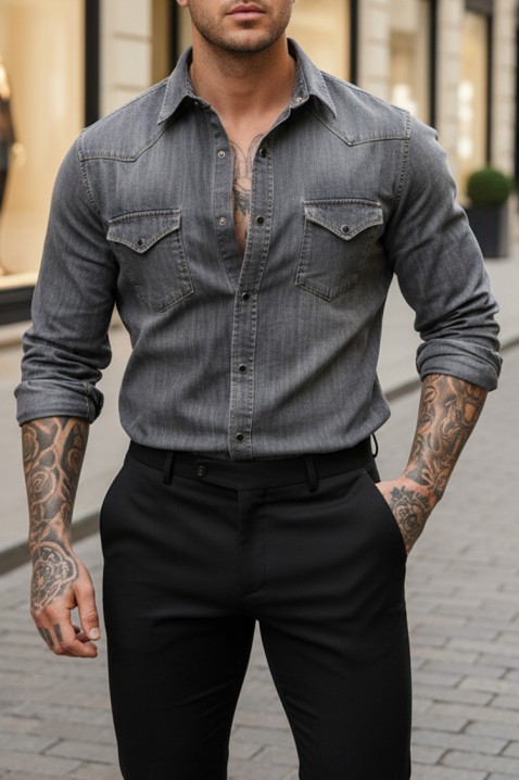 Muška košulja TORMER GREY, Boja: tamnoplava, IVET.RS - Nova Kolekcija