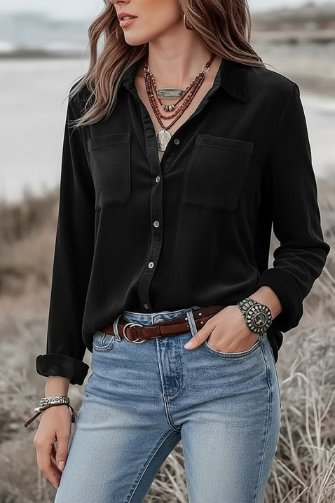 Ženska košulja GILVELZA BLACK, Boja: crna, IVET.RS - Nova Kolekcija