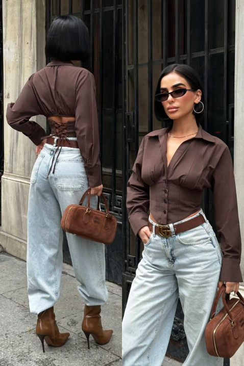 Ženske košulja BANSOLTA BROWN, Boja: braon, IVET.RS - Nova Kolekcija