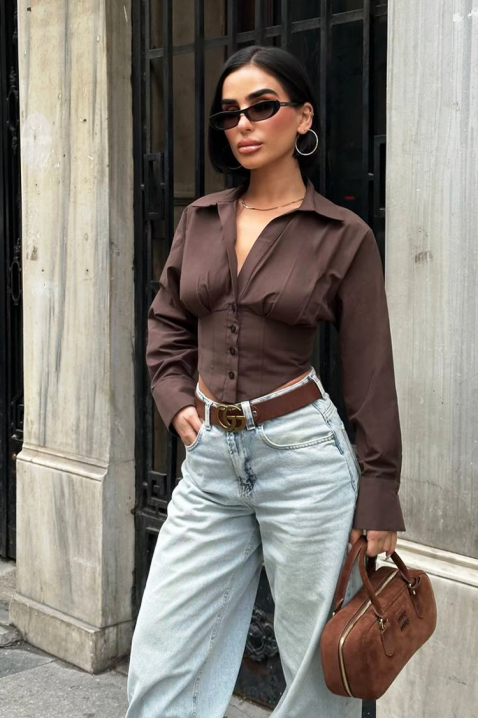 Ženske košulja BANSOLTA BROWN, Boja: braon, IVET.RS - Nova Kolekcija