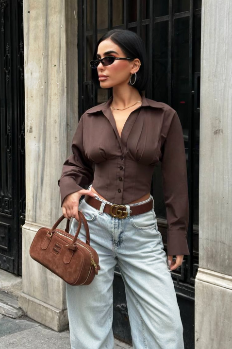 Ženske košulja BANSOLTA BROWN, Boja: braon, IVET.RS - Nova Kolekcija