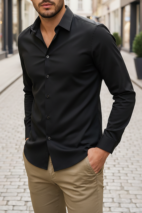 Muška košulja FERIZO BLACK, Boja: crna, IVET.RS - Nova Kolekcija