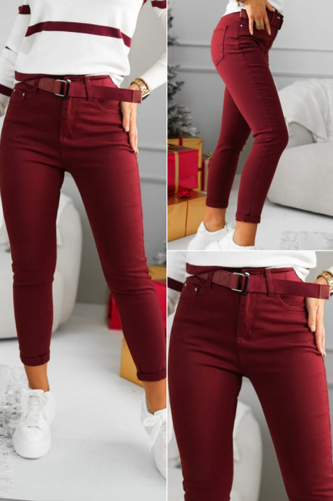 Farmerke BORVILDA, Boja: bordo, IVET.RS - Nova Kolekcija