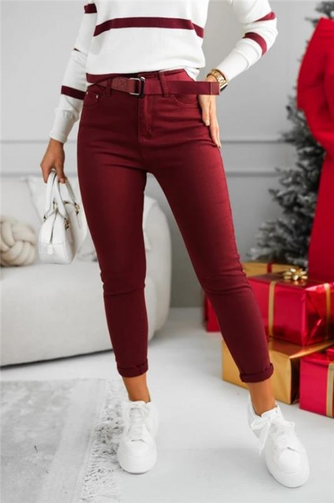 Farmerke BORVILDA, Boja: bordo, IVET.RS - Nova Kolekcija