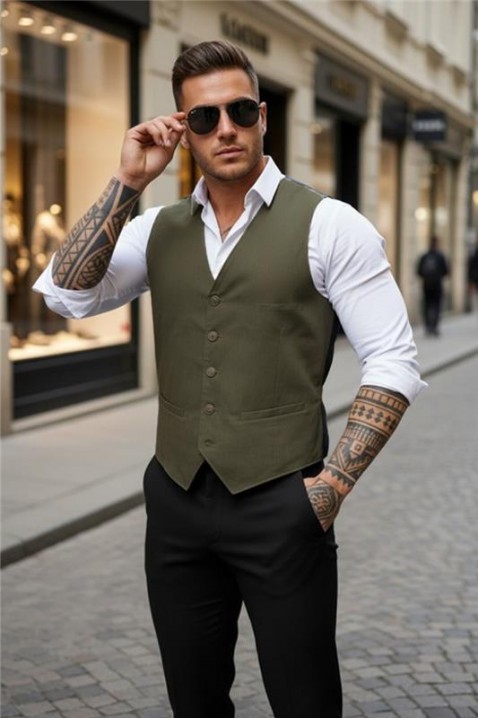 Muški prsluk BROZON KHAKI, Boja: kaki, IVET.RS - Nova Kolekcija