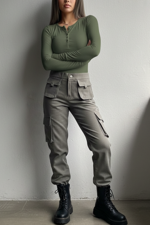 Ženska bluza ZAFROLDA KHAKI, Boja: kaki, IVET.RS - Nova Kolekcija