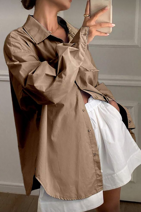 Ženska košulja PREVOLZA BROWN, Boja: braon, IVET.RS - Nova Kolekcija