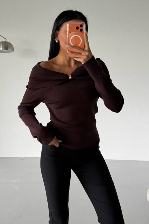 Ženska bluza GLABILDA BROWN, Boja: braon, IVET.RS - Nova Kolekcija