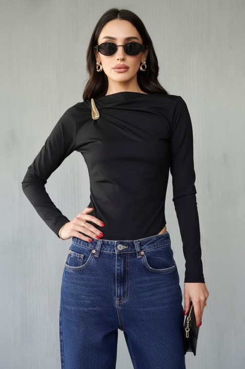 Bodi - bluza BAREOLA BLACK, Boja: crna, IVET.RS - Nova Kolekcija