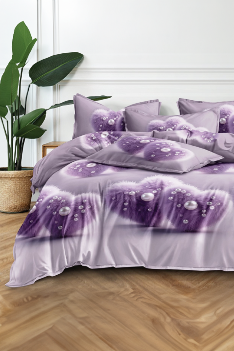 Komplet posteljine MELFISY 200x220 cm pamuk - 3 dela, Boja: ljubičasta, IVET.RS - Nova Kolekcija