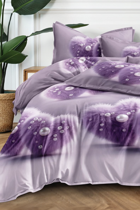 Komplet posteljine MELFISY 200x220 cm pamuk - 3 dela, Boja: ljubičasta, IVET.RS - Nova Kolekcija