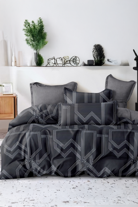 Komplet posteljine SARMODY 200x220 cm pamuk - 4 dela, Boja: crna, IVET.RS - Nova Kolekcija