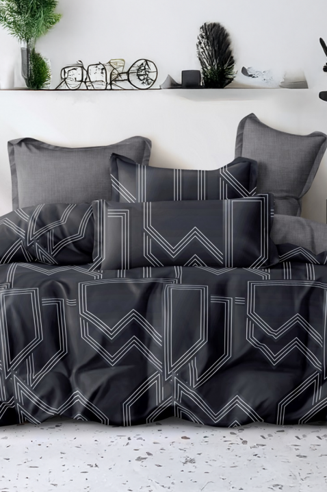 Komplet posteljine SARMODY 200x220 cm pamuk - 4 dela, Boja: crna, IVET.RS - Nova Kolekcija