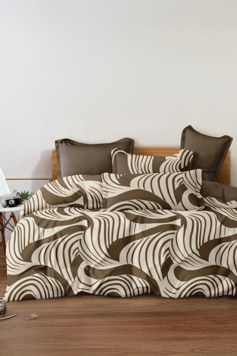 Komplet posteljine MAXELGY 200x220 cm pamuk - 4 dela, Boja: braon, IVET.RS - Nova Kolekcija